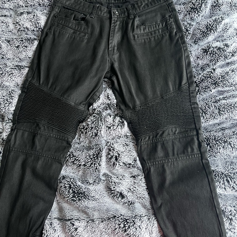 Men Slim-Fit Moto Jeans